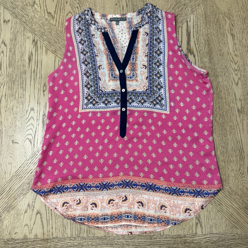 Brixon Ivy Large Multicolor Sleeveless V-neck Blouse Stitch Fix‎